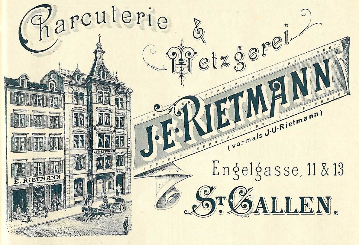 <p>St. Gallen Engelgasse 11+13  Charcuterie & Metzgerei , Rietmann J E.</p>
<p>520.42</p>